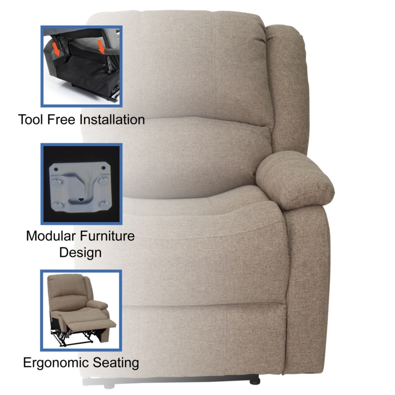 RecPro Charles 29" Right Arm Recliner Modular RV Furniture Reclining Luxury  Lounger in Cloth