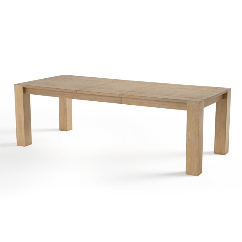Rectangular Dining Table Extendable Block Legs Scandinavian Style
