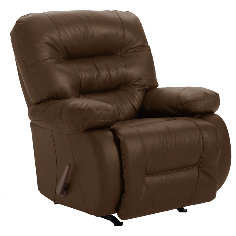 Rocker Recliner Chocolate Brown Line Tufted Back Pillow Top Arms