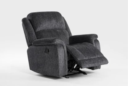 Rocker Recliner Heathered Fabric Manual Motion Lounge Seat