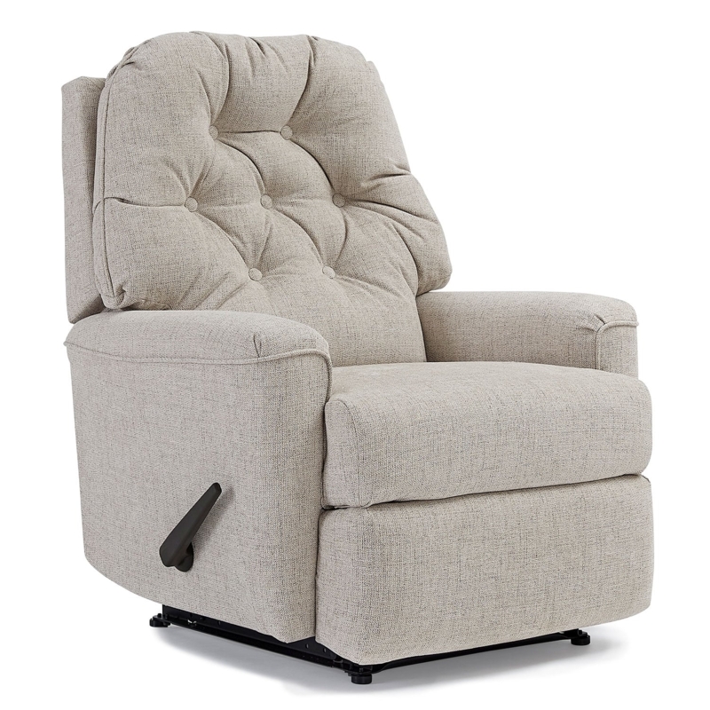 Rocker Recliner in Beige Linen-Like Fabric with Manual Lever