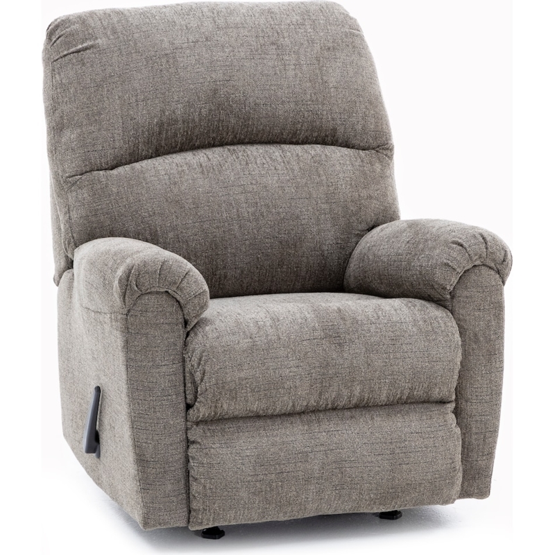 Rocker Recliner, Plush Nutmeg Fabric with Horizontally Seamed Back