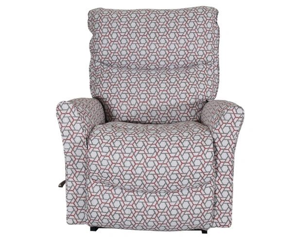 Rocker Recliner with Graphic Polygon Pattern and Tiered Backrest