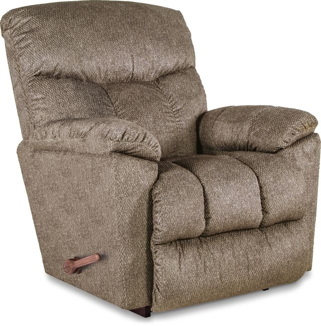 Rocking Recliner in Sable Microfiber with Manual Lever and Tiered Back