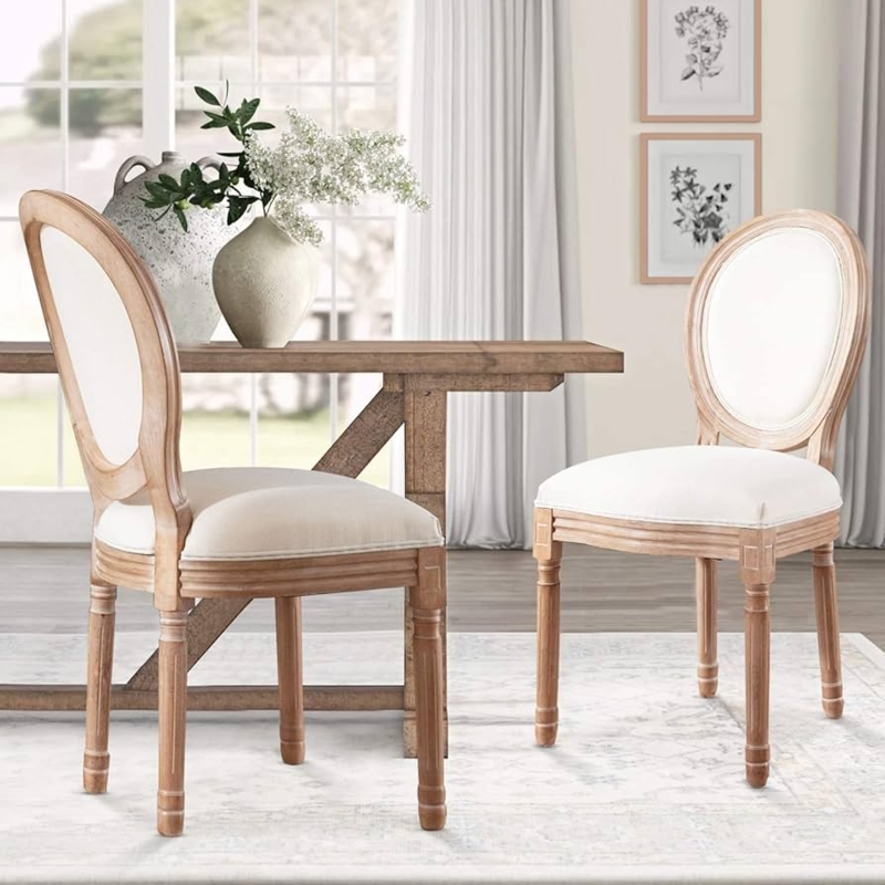 Round Back Dining Chairs French Country Weathered