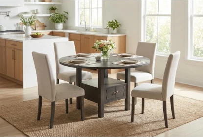 Round Counter Height Dining Set with Pedestal Storage Base