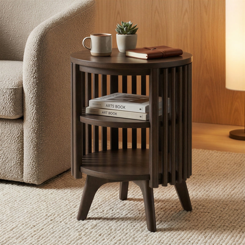 Round Modern End Table - George Oliver Klever, Ideal for Small Spaces