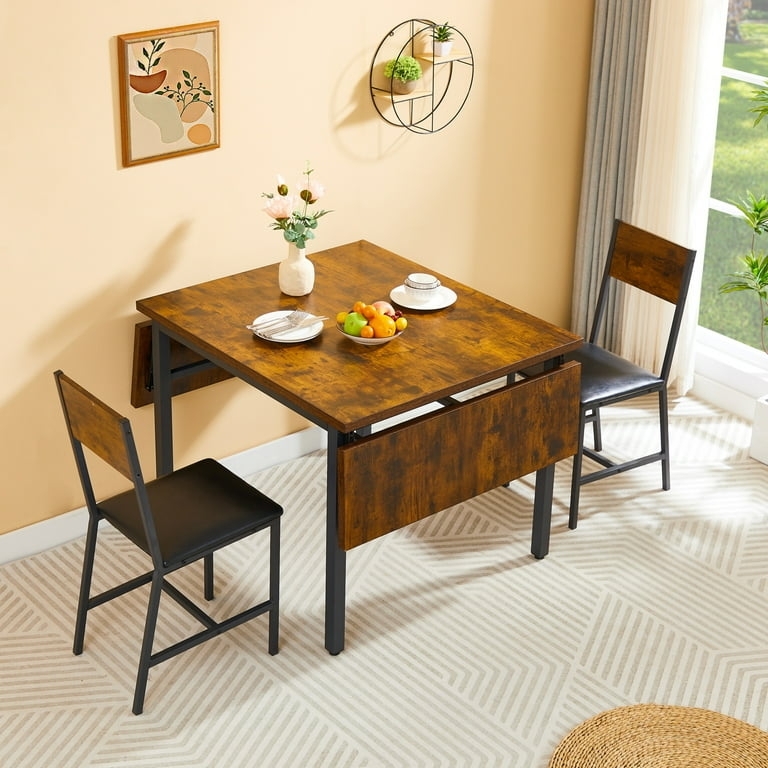 Rustic Industrial Dining Set with Under-Table Storage Rack