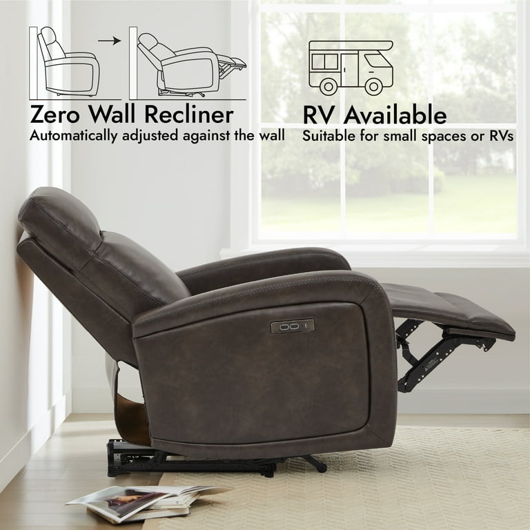 RV Suitable Power Recliner Chocolate Brown Zero Wall Hugger