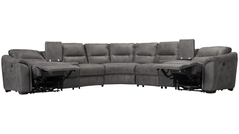 Sectional Sofa Curved Power Reclining Gray Power Reclining Sectional