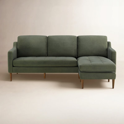 Sectional Sofa Grid Tufted Back with Reversible Chaise