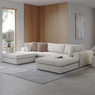 Sectional Sofa Integrated Chaise Ends Modular U Shaped Low Profile
