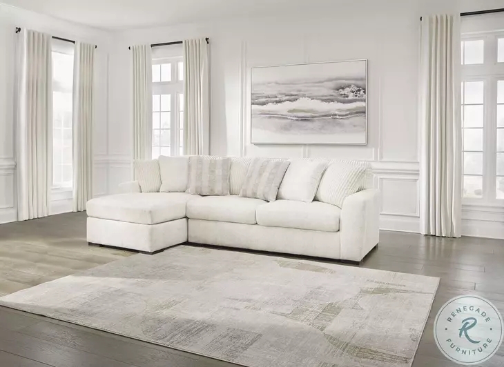 Sectional Sofa Ivory Modular Layout Deep Seating Modern Living Room