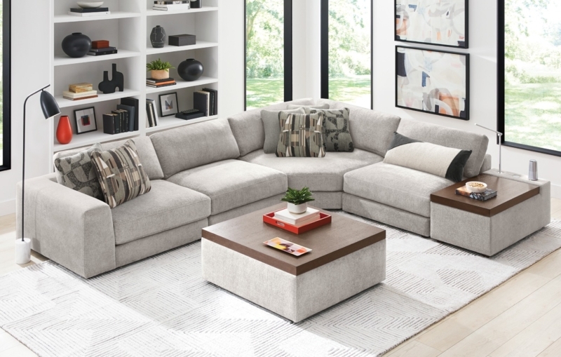 Sectional Sofa Low Profile L-Shaped Minimalist Design
