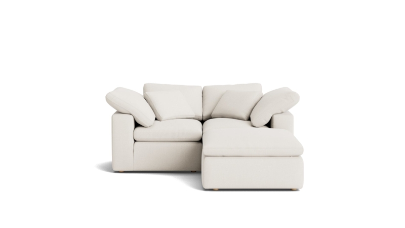 Sectional Sofa Low Profile Modular Linen Texture L-Shaped