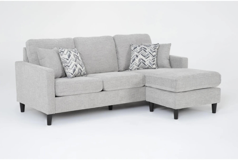 Sectional Sofa Reversible Chaise Track Arms Tapered Legs