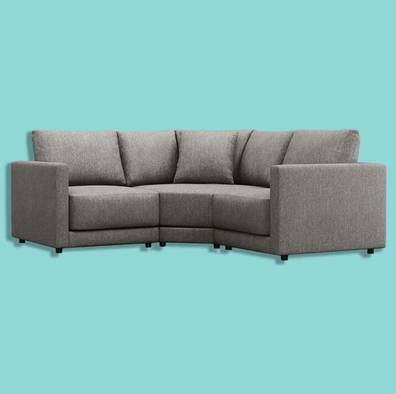 Sectional Sofa Scandinavian Style Tapered Wood Legs