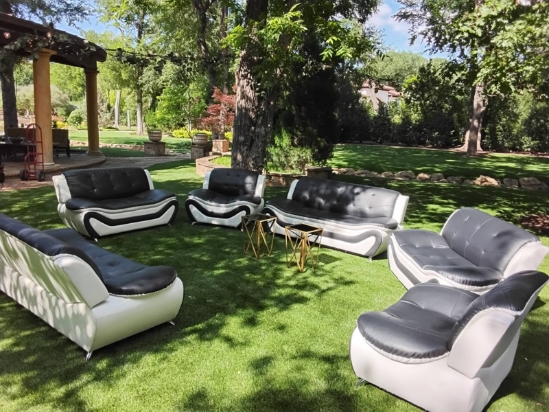Sectional Sofa Wavy White Base Circular Configuration
