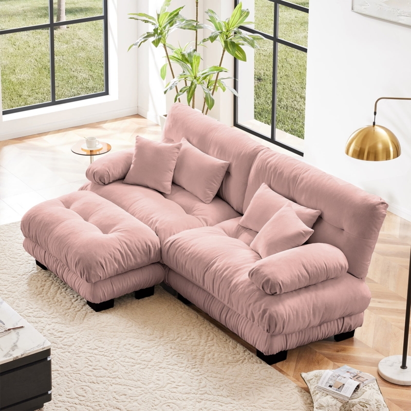 Sectional Sofa with Cloud Style Silhouette and Modular Flexibility