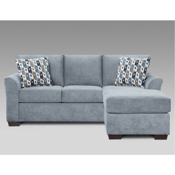 Sectional Sofa With Compact Chaise And Geometric Pillows