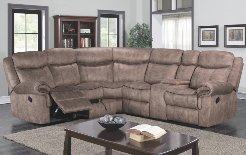 Sectional Sofa with Storage Drawer Mocha Reclining Sectional Sofa