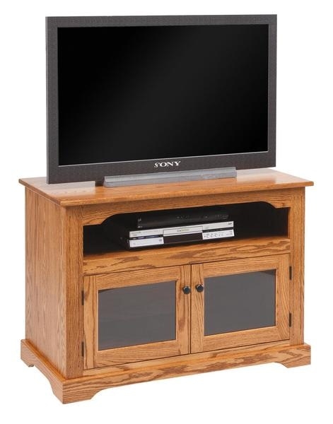 Shaker TV Stand in Honey Oak with Visible Wood Grain
