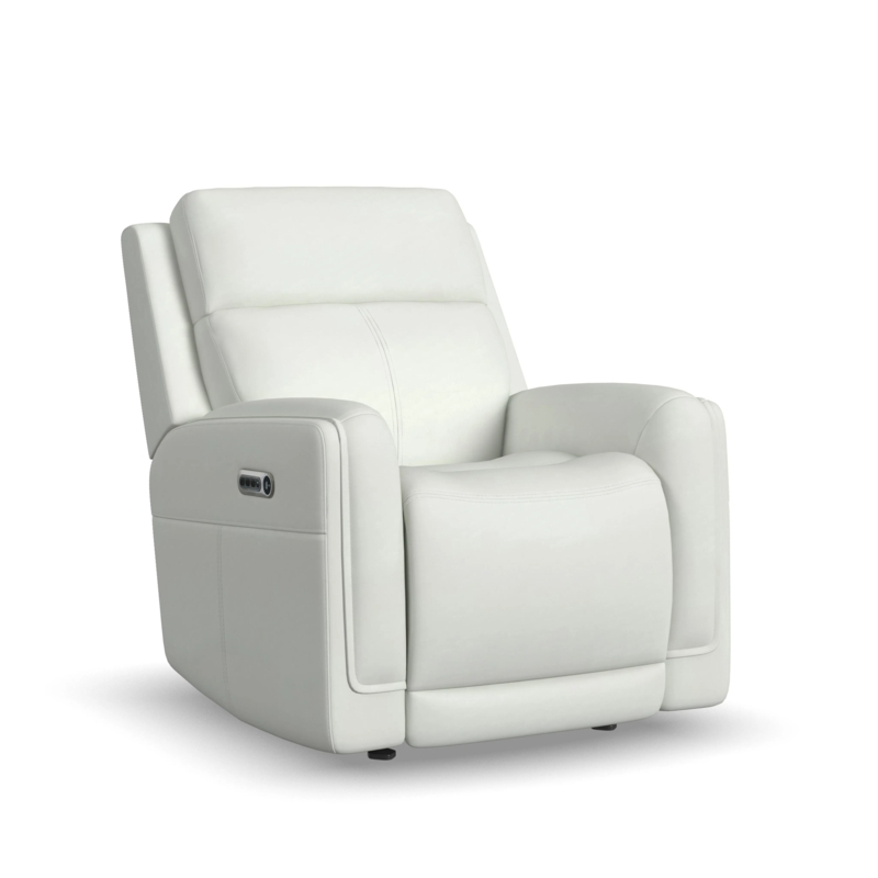 Side Control Power Recliner, Padded Track Arms, Modern Reclining Armchair