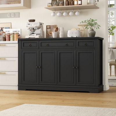 Sideboard Espresso Shaker Style Doors Dark Brown Dining Cabinet