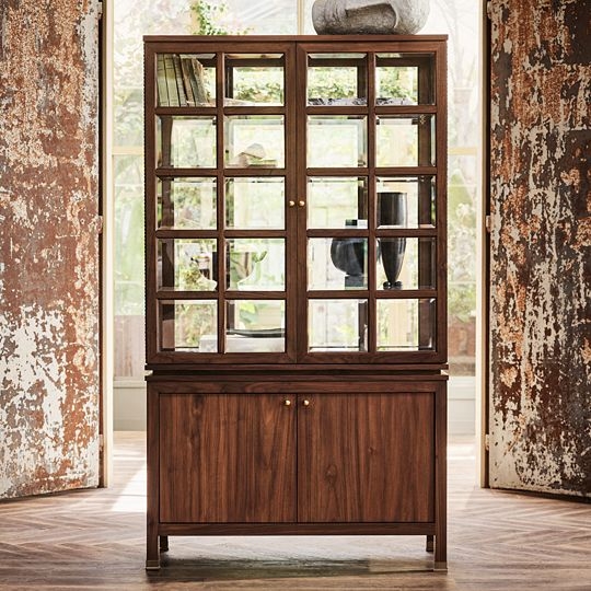Sideboard Lattice Doors Modern Black Buffet Cabinet