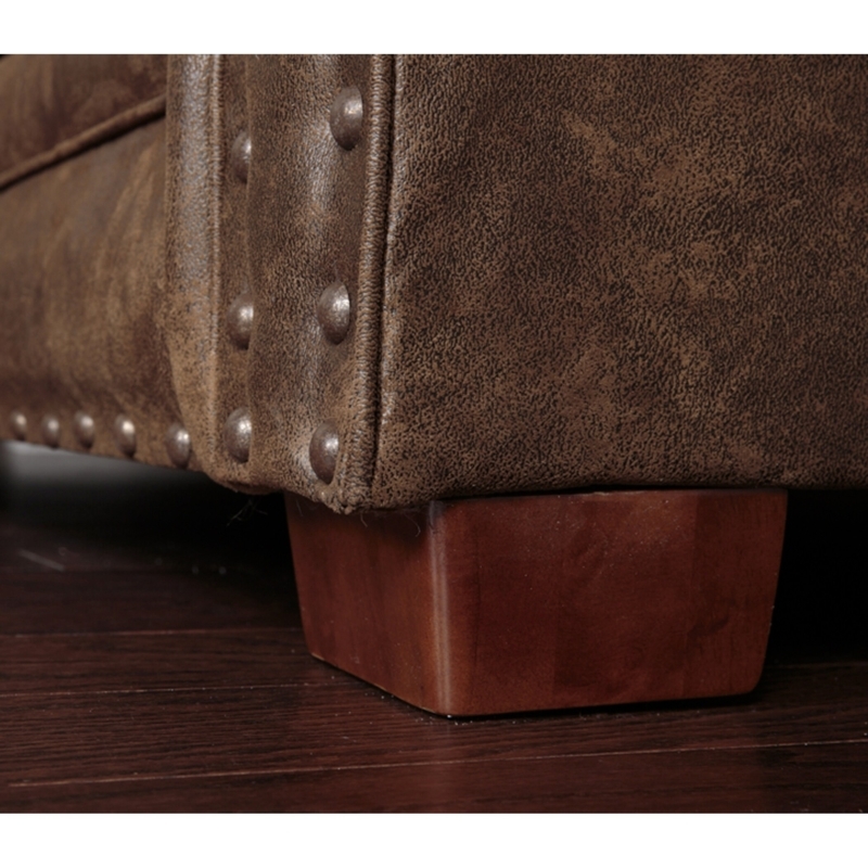 Sierra Lodge Microfiber Sofa (Sierra Lodge Sofa), Brown, American (Faux Leather)