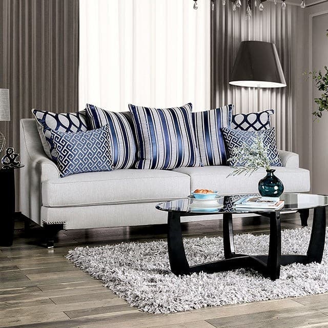 Silvan Gray Velvet Transitional Sofa - Elegant Comfort