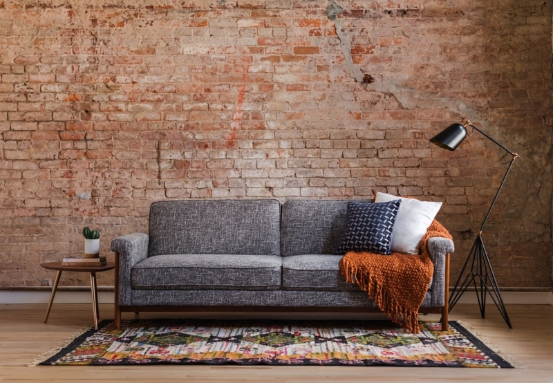 Sleeper Sofa Charcoal Woven Fabric Tapered Legs Track Arms Futon