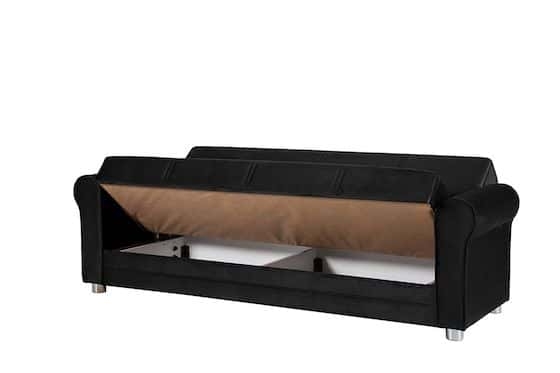 Sleeper Sofa with Under-Seat Storage and Rolled Arms