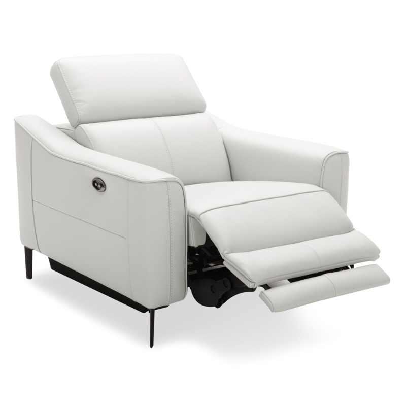 Slim Metal Leg Power Recliner with Adjustable Headrest, Minimalist Chair