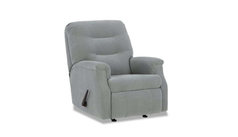 Small Scale Rocker Recliner Light Grey Heathered Fabric Manual