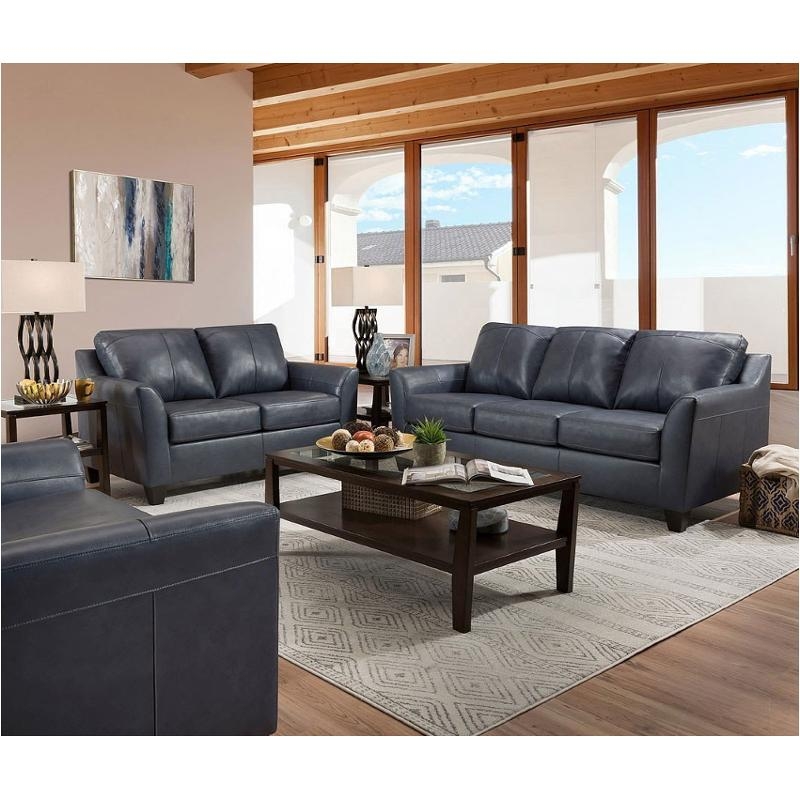 Sofa In Leather Like Upholstery With Flared Arms