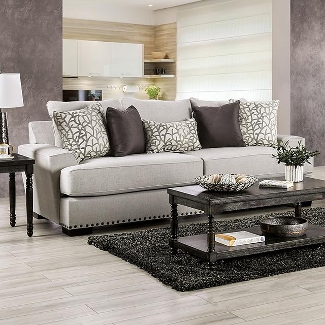 Sofa Modern Two-Tone Design Bold Black Base Track Arms