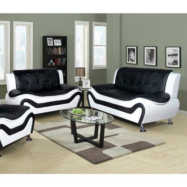 Sofa Set Armless Design Wave-Like Silhouette Tufted