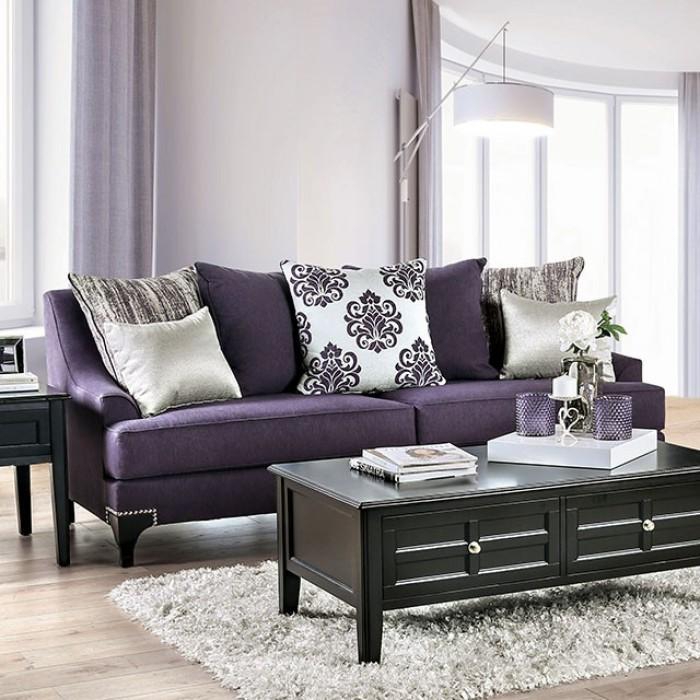 Sofa Silver Nailhead Trim Flared Arms Upholstery