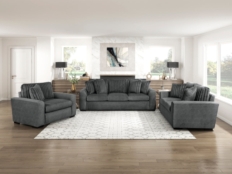 Sofa with Button Tufting, Nailhead Trim & Track Arms