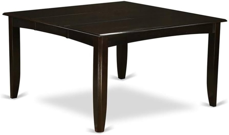 Square Cappuccino Wood Dining Table with Tapered Legs
