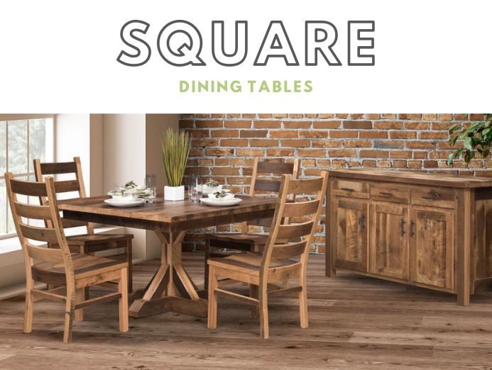 Square Pedestal Dining Table with Farmhouse Style