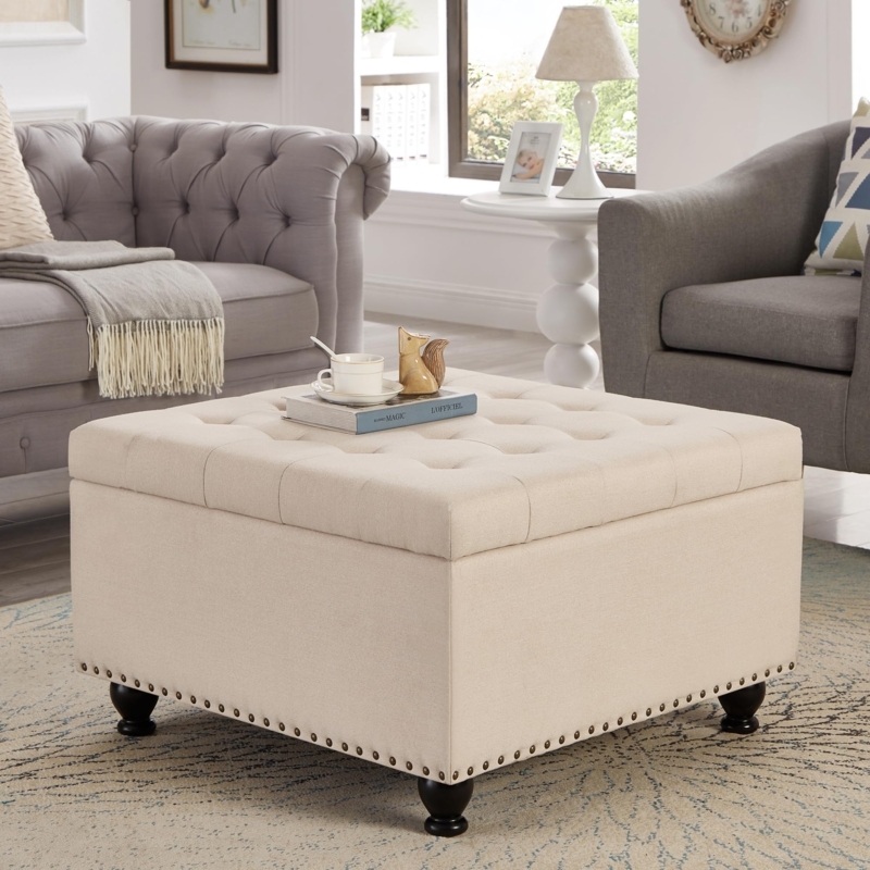 Square With Storage Ottomans & Poufs
