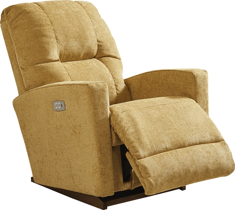 Sunflower Yellow Woven Power Recliner, Tiered Backrest