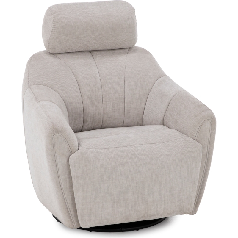 Swivel Recliner Channel Stitching Padded Headrest Contemporary