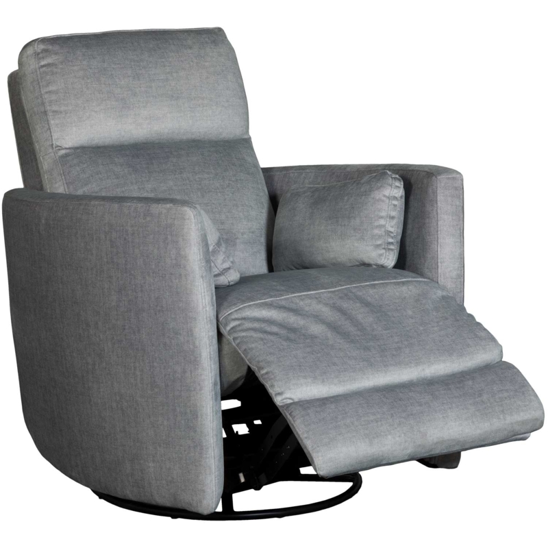 Swivel Recliner Woven Fabric Padded Back Removable Pillows