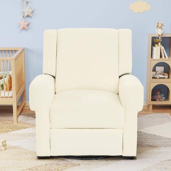 Swivel Rocker Recliner Chair with Textured Weave and Track Arms