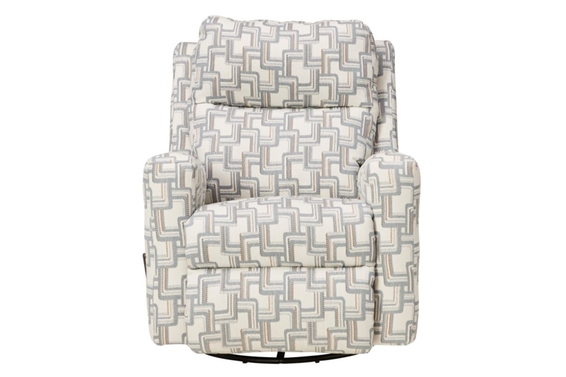 Swivel Rocker Recliner with Interlocking Geometric Maze Pattern
