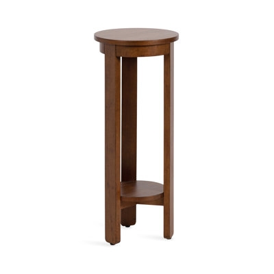 Tall Round Side Table, Slender Wood Three-Leg Design