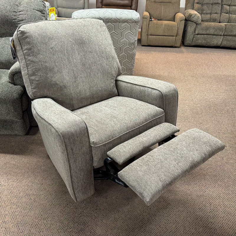 Taupe Grey Track Arm Reclining Chair with Split Footrest